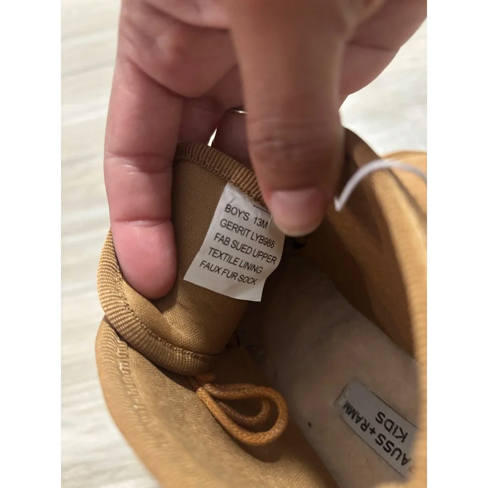 Strauss + Ramm Kids Gerrit LYB988 Tan Suede Chukka Boots Faux Fur Lined Size 13M